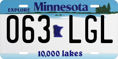 MN license plate 063LGL