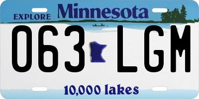 MN license plate 063LGM