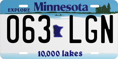 MN license plate 063LGN