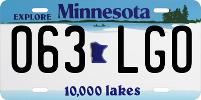 MN license plate 063LGO