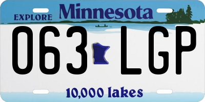 MN license plate 063LGP