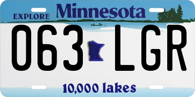 MN license plate 063LGR