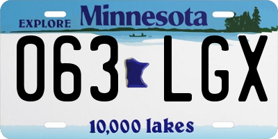 MN license plate 063LGX