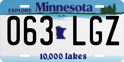 MN license plate 063LGZ