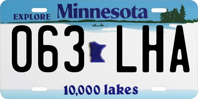 MN license plate 063LHA