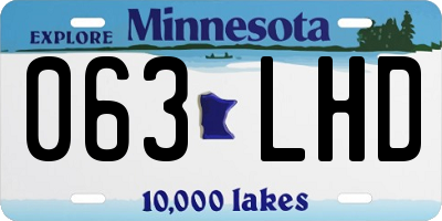 MN license plate 063LHD
