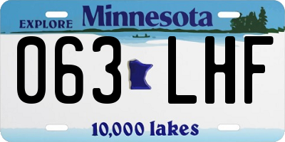 MN license plate 063LHF