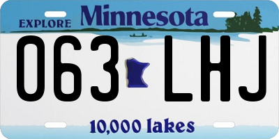 MN license plate 063LHJ