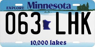 MN license plate 063LHK