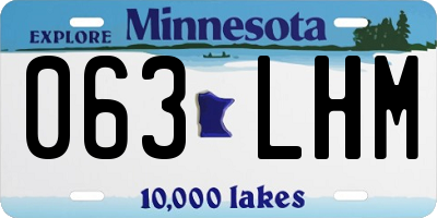 MN license plate 063LHM