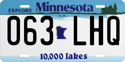 MN license plate 063LHQ