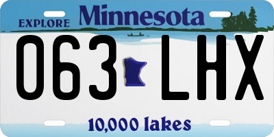 MN license plate 063LHX