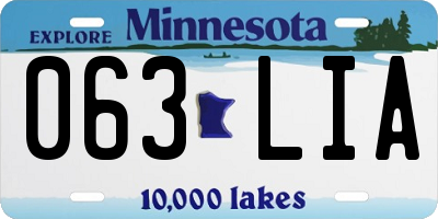 MN license plate 063LIA