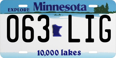 MN license plate 063LIG
