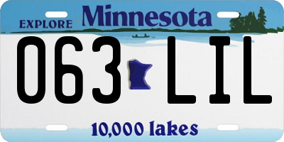 MN license plate 063LIL