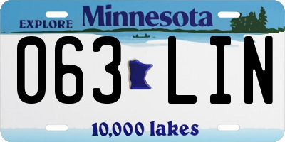 MN license plate 063LIN