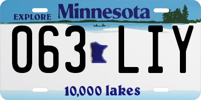 MN license plate 063LIY