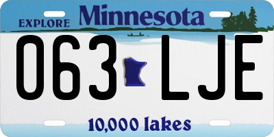 MN license plate 063LJE
