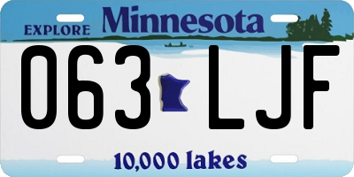 MN license plate 063LJF