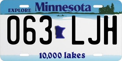 MN license plate 063LJH