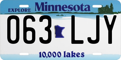 MN license plate 063LJY