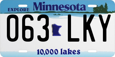 MN license plate 063LKY