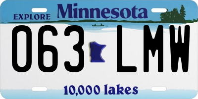 MN license plate 063LMW