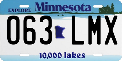 MN license plate 063LMX
