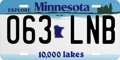 MN license plate 063LNB
