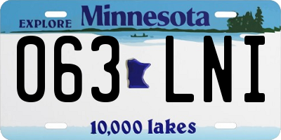 MN license plate 063LNI