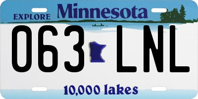 MN license plate 063LNL