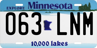 MN license plate 063LNM