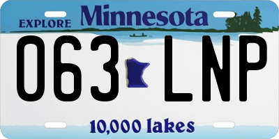 MN license plate 063LNP