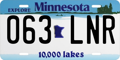 MN license plate 063LNR