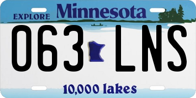 MN license plate 063LNS