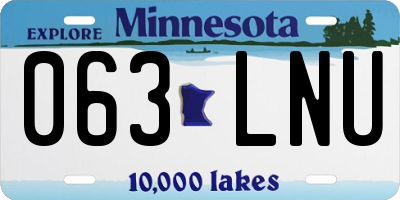 MN license plate 063LNU