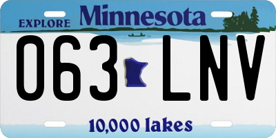 MN license plate 063LNV