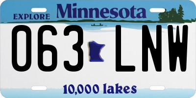 MN license plate 063LNW