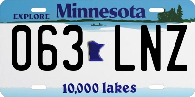 MN license plate 063LNZ