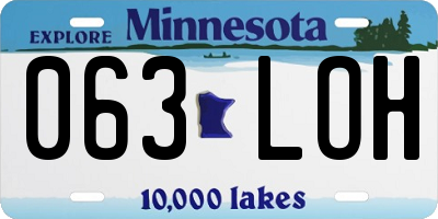 MN license plate 063LOH