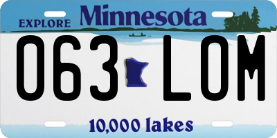 MN license plate 063LOM