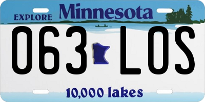 MN license plate 063LOS