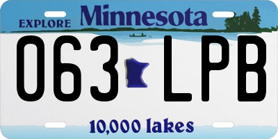 MN license plate 063LPB