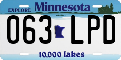 MN license plate 063LPD