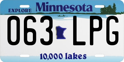 MN license plate 063LPG