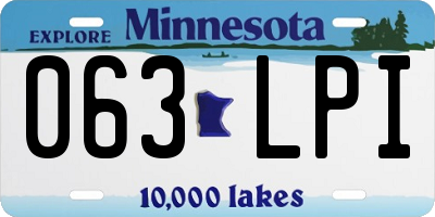 MN license plate 063LPI