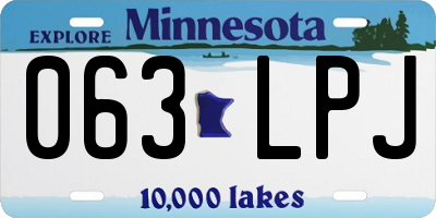 MN license plate 063LPJ