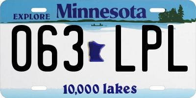 MN license plate 063LPL