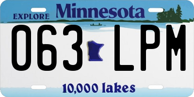 MN license plate 063LPM