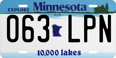 MN license plate 063LPN